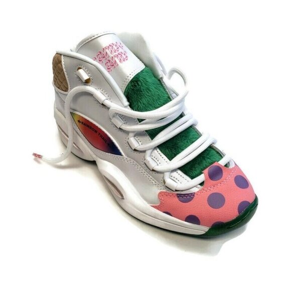 Reebok Size 4.5 Question Mid Candy Land x Hasbro Iverson Rainbow Trail GZ0081 - Picture 1 of 9